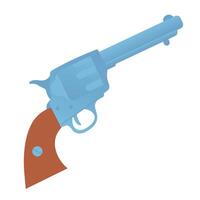 Vintage retro western wild west hand gun revolver. Cowboy aesthetic concept. Wild west, country style. Flat illustration isolated on white background. vector