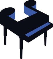 música Nota y piano fusión logo diseño vector