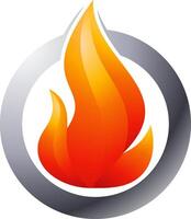 fuego emblema logo diseño vector