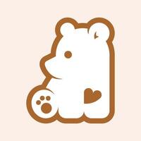 Cute Bear Cub Logo Design vector