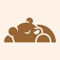 Cute Bear Cub Logo Design vector