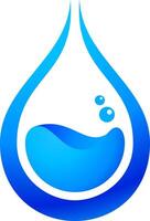 azul agua gotita logo diseño vector