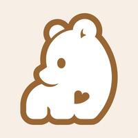 Cute Bear Cub Logo Design vector