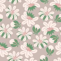 Seamless pattern, pink flowers and buds, pastel colors. Background, wallpaper, textile vector