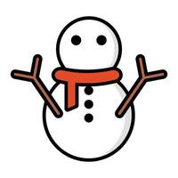 Navidad monigote de nieve icono. invierno. vector