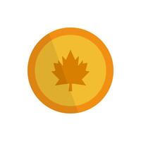 Maple Leaf gold coin. Canadian coin. vector