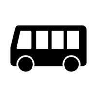 Medium size bus silhouette icon. School bus. vector
