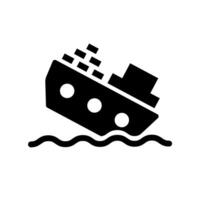 A sinking ship. A sinking cruise. vector