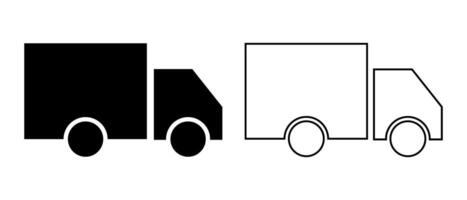 Truck icon set. Luggage transportation. vector