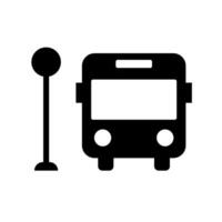 autobús detener silueta icono. vector