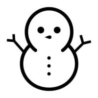 Simple snowman icon. Symbol of winter. vector