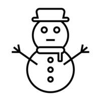 monigote de nieve icono con sombrero y bufanda. vector