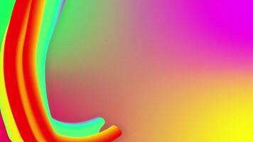 Abstract rainbow background with colorful echo lines, featuring a red and green neon glow loop video