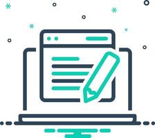 Solid black icon for content vector