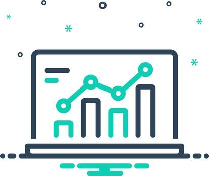 Solid black icon for analytics vector