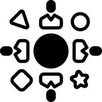 Solid black icon for diversity vector