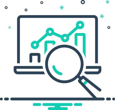 sólido negro icono para analítica vector