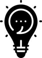 Solid black icon for idea vector