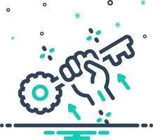 Solid black icon for successful vector