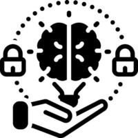 Solid black icon for intellectual property vector
