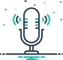 Solid black icon for podcast vector