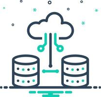 Solid black icon for big data vector