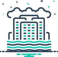 Mix icon for sea level rise vector