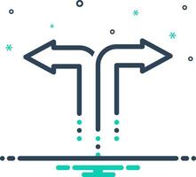 Mix icon for two way vector