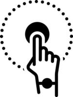 Solid black icon for gesture vector