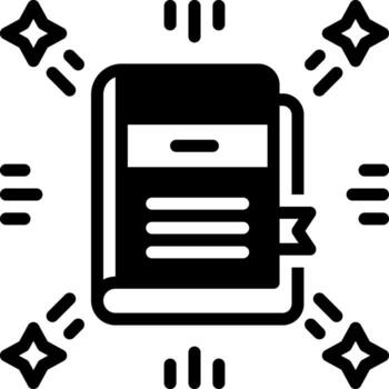 Solid black icon for dictionary vector