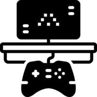 Solid black icon for game vector