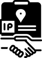 Solid black icon for ip agreement vector