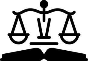 Solid black icon for law vector