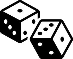 Solid black icon for dice vector