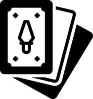 Solid black icon for card game vector