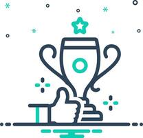 Solid black icon for well done vector
