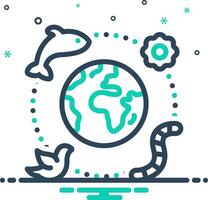Mix icon for extinction of species vector