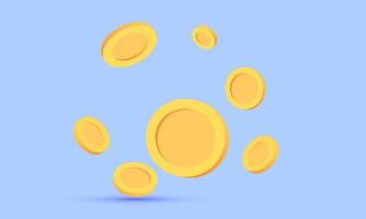 3d realistic icon money coin saving cash floating design vector