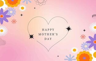 mother day background with flower.Editable illustration for horizontal design vector