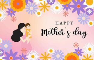 mother day background with flower.Editable illustration for horizontal design vector