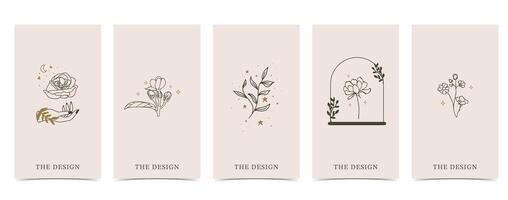flor antecedentes con lavanda, jazmín, magnolia.ilustración para a4 página diseño vector