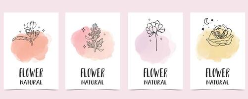 flower background with jasmine,lavender,rose.illustration for a4 page design vector