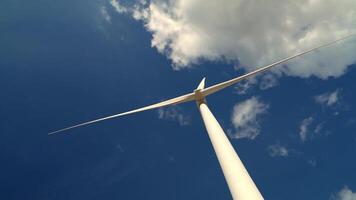 wind turbine elektrisch van schoon bron energie en milieu duurzaam. windmolens zijn roterend van wind ventilatie Aan een zonnig dag. gree energie voor de schoon hulpbron voor de vermindering van koolstof. video