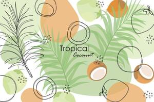 Tropical coconut backgroud vector