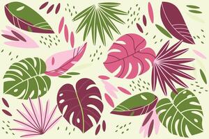 Botanic seamless pattern with exotic leaves vector