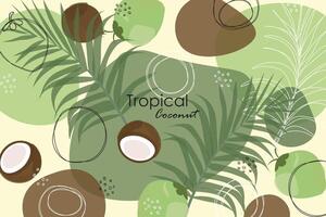 Tropical coconut backgroud vector