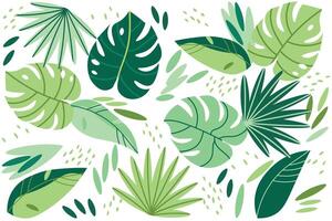 Botanic seamless pattern with exotic leaves vector
