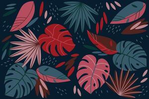 Botanic seamless pattern with exotic leaves vector