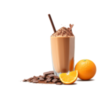 Chocolate Orange Milkshake orange zest chocolate shavings classic combo refreshing Summer drink concept Final image png