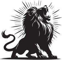 Lion silhouette isolated on white background. lion logo vector